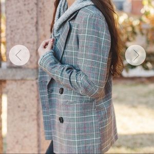 UO Red Checkered Blazer